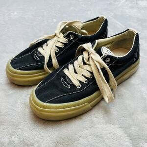 SWC Stepney Workers Club Mens Dellow Sneakers 38/US M5/W7 Black Canvas‎ Gum Sole